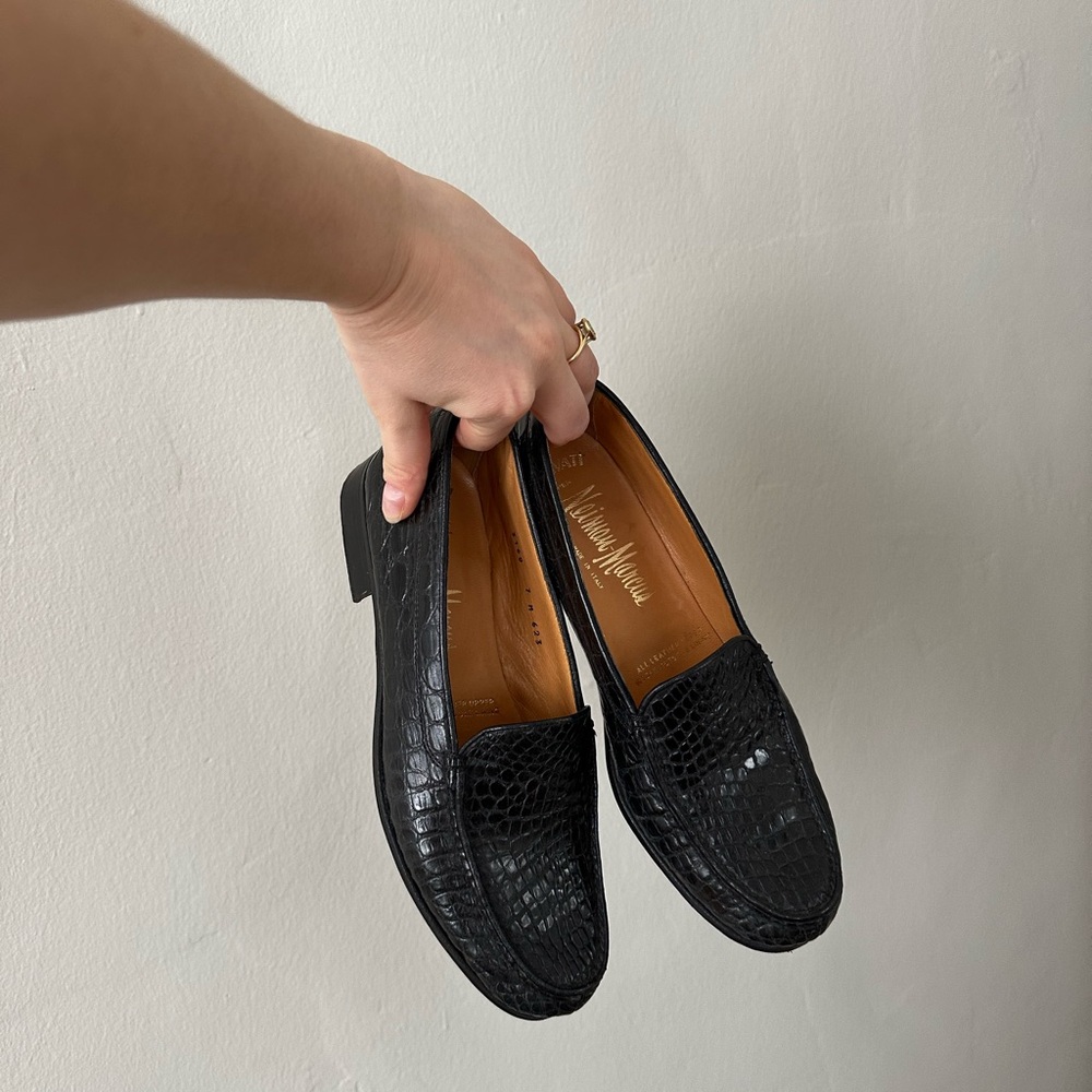 Vintage Neiman Marcus Crocodile Leather Loafers